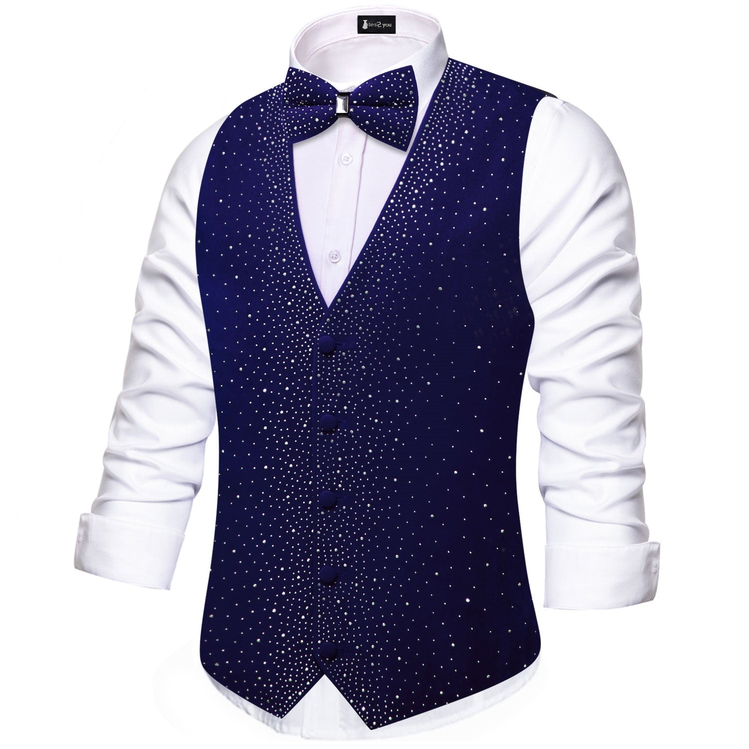 GentCrest Blue Solid Vest Set - Image 4