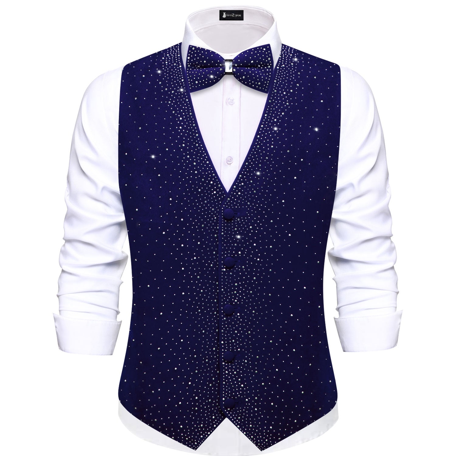 GentCrest Blue Solid Vest Set - Image 1
