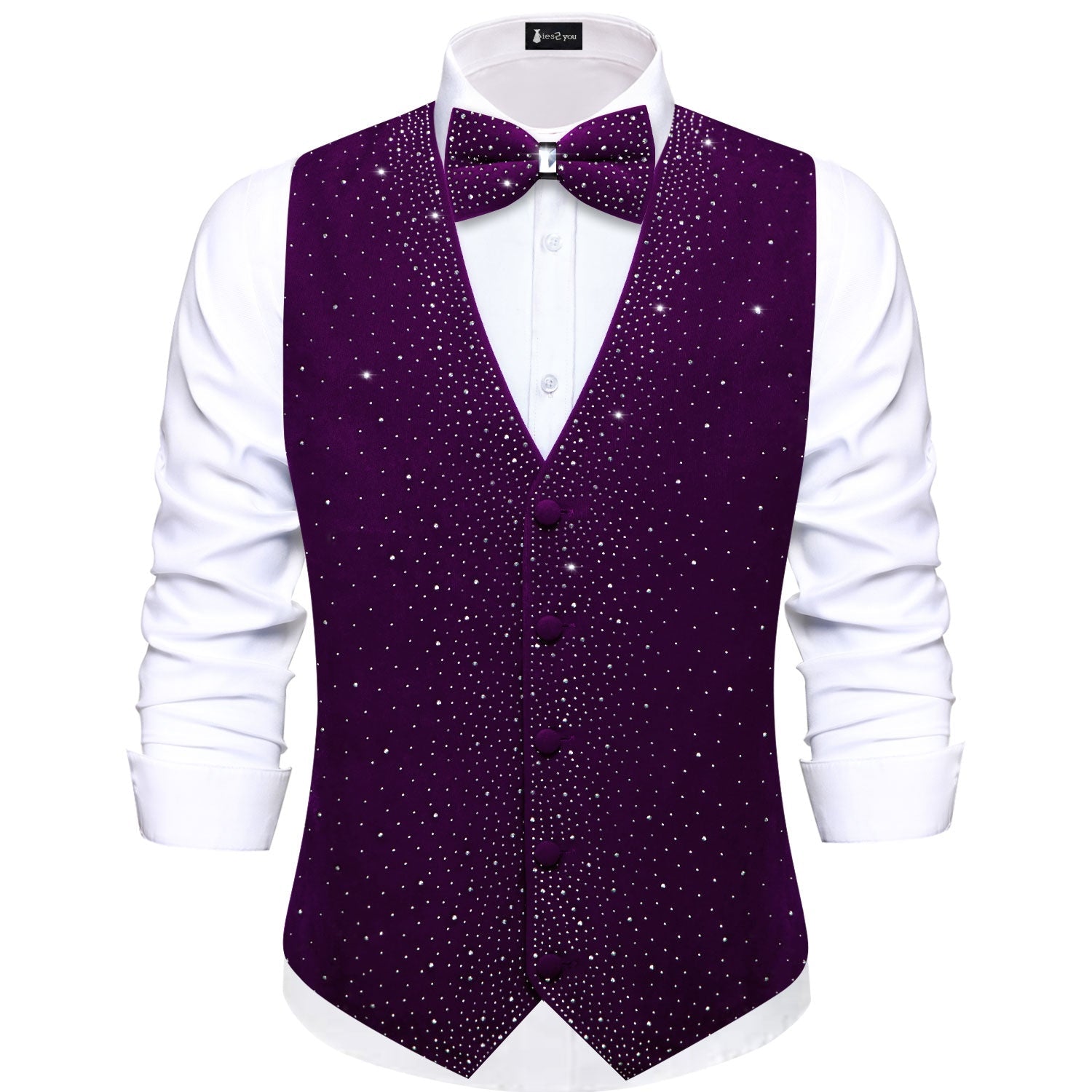 GentCrest Purple Solid Vest Set - Image 1