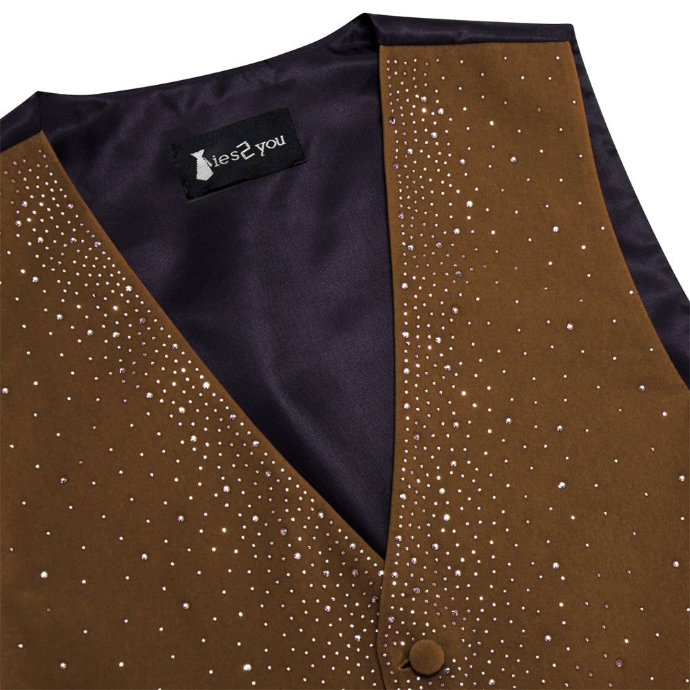 GentCrest Brown Solid Vest Set - Image 3