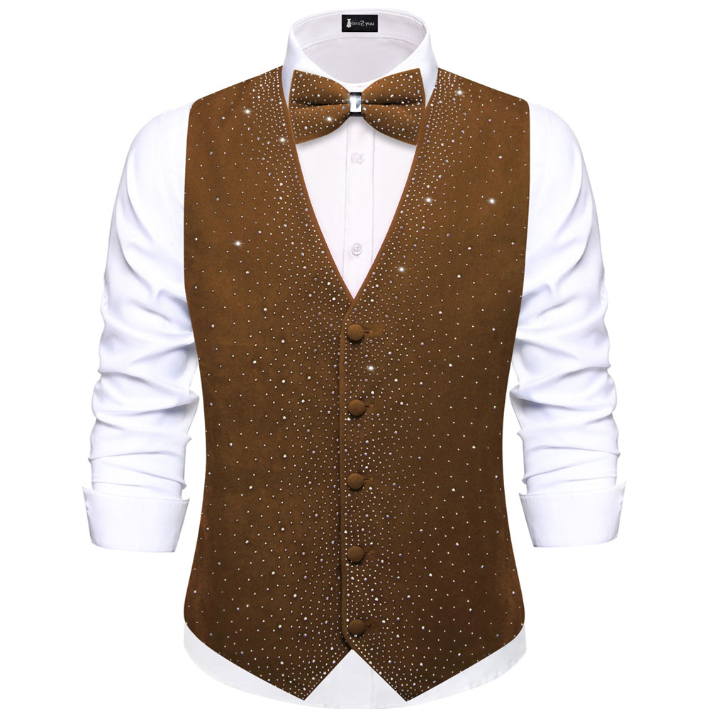 GentCrest Brown Solid Vest Set - Image 1