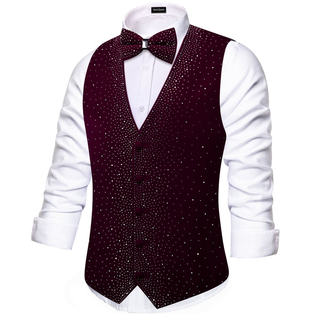 GentCrest Burgundy Rhinestone Vest Set - Image 3