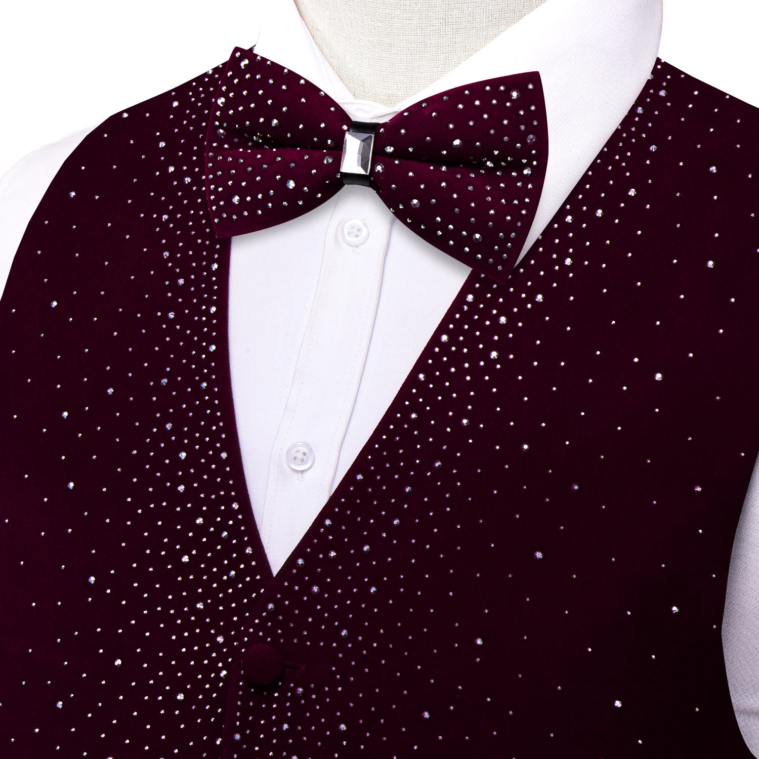 GentCrest Burgundy Rhinestone Vest Set - Image 4