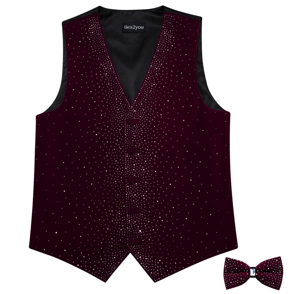 GentCrest Burgundy Rhinestone Vest Set - Image 5