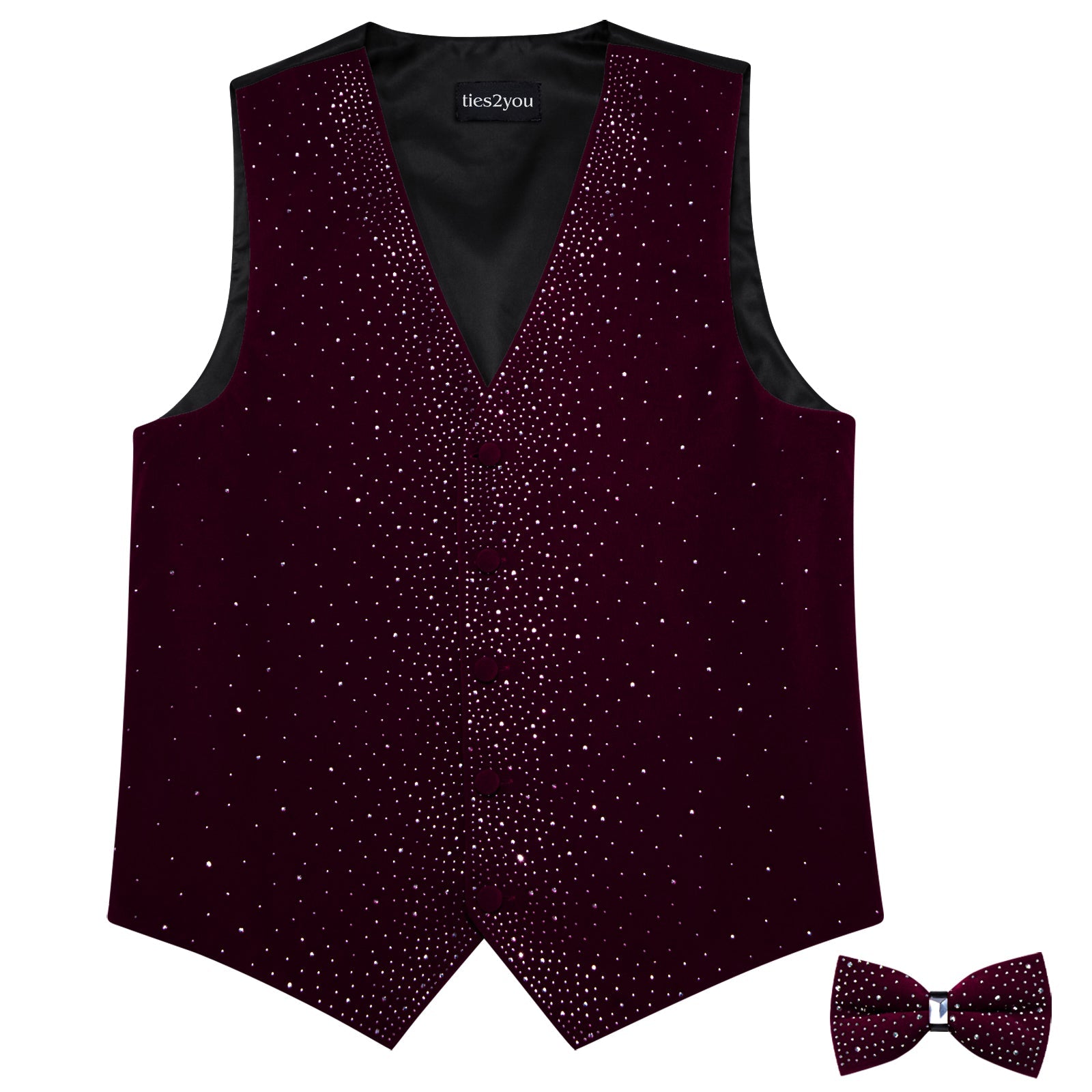 GentCrest Burgundy Rhinestone Vest Set - Image 5