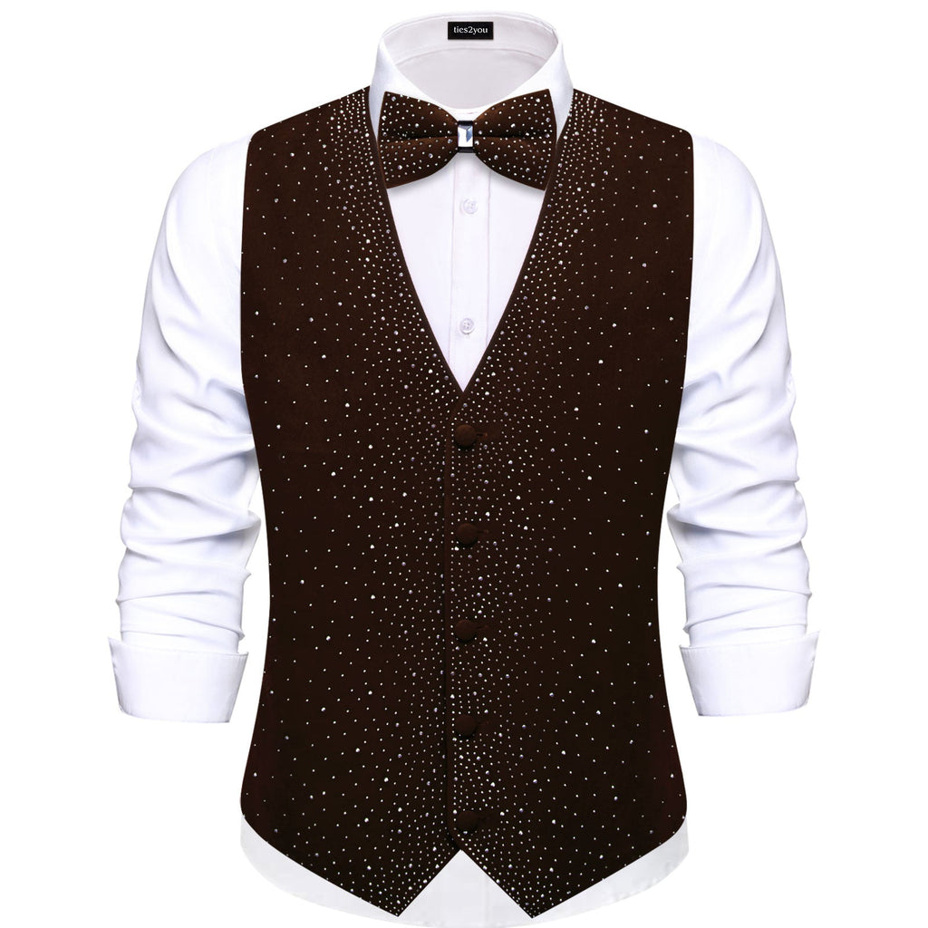 GentCrest Brown Rhinestone Vest Set - Image 1