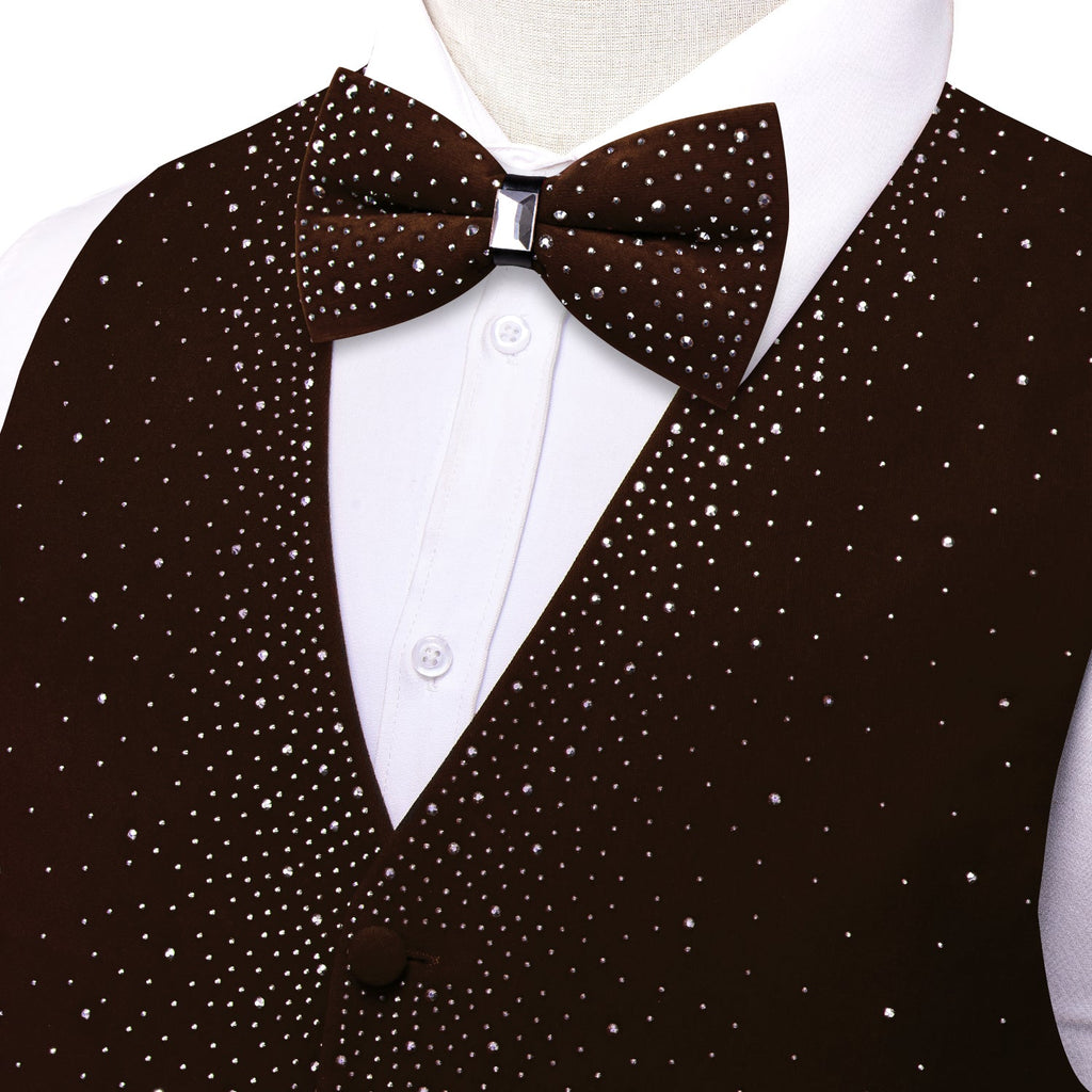 GentCrest Brown Rhinestone Vest Set - Image 3