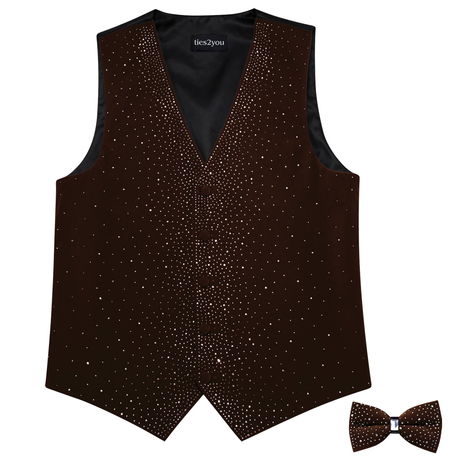 GentCrest Brown Rhinestone Vest Set - Image 5