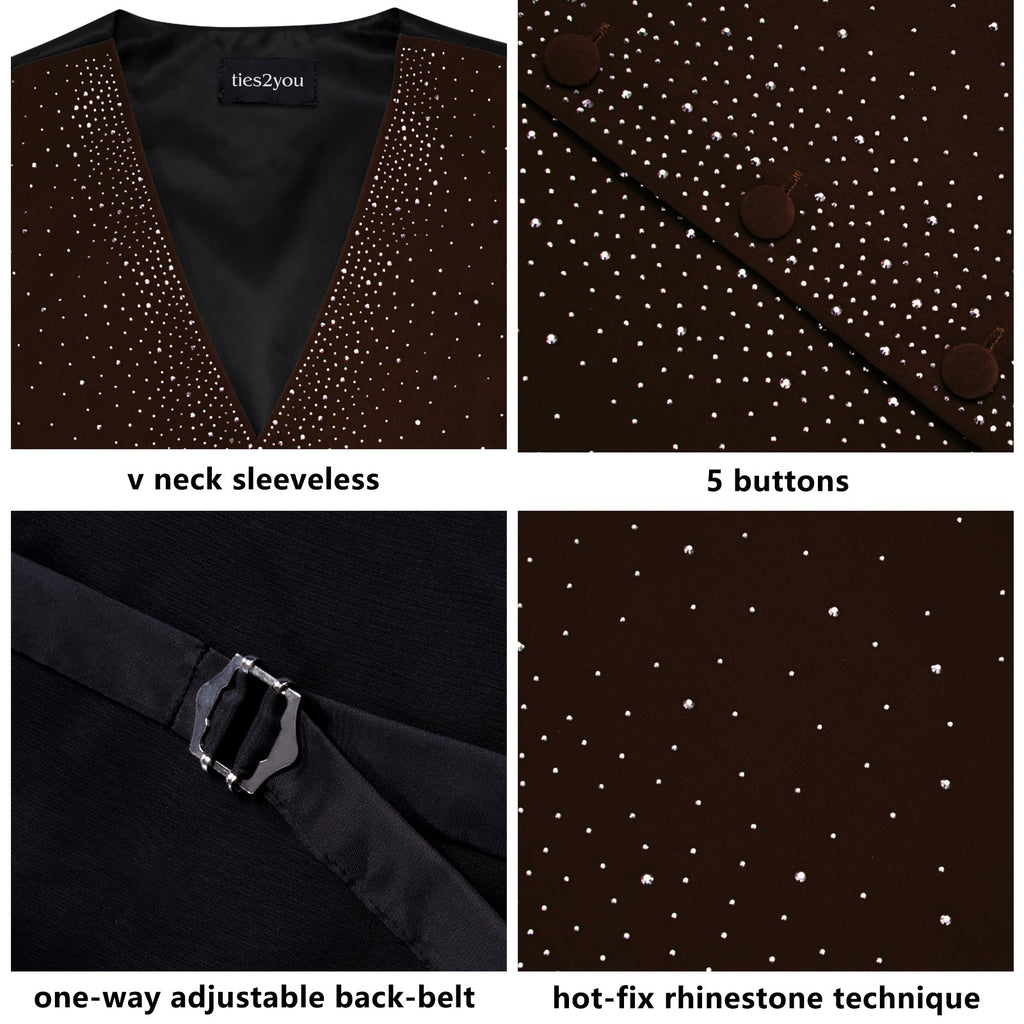 GentCrest Brown Rhinestone Vest Set - Image 7