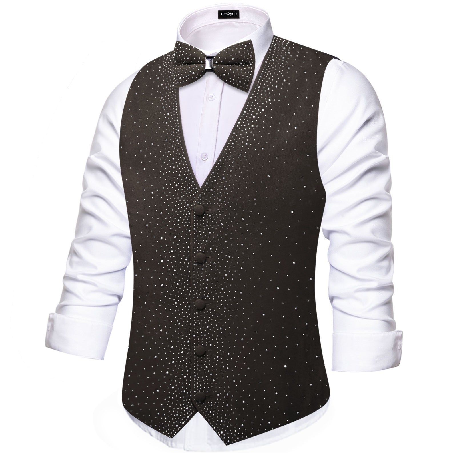 GentCrest Grey Rhinestone Vest Set - Image 3