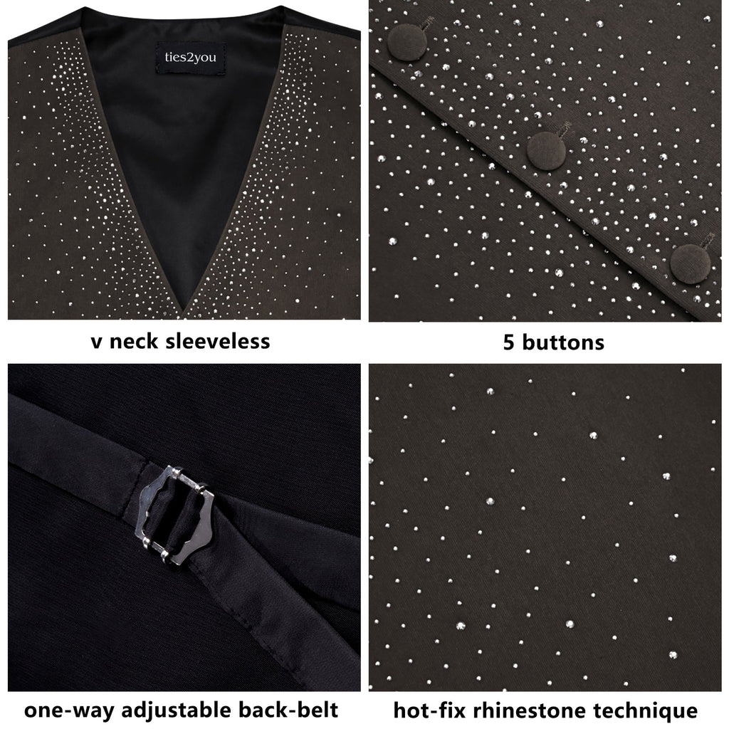 GentCrest Grey Rhinestone Vest Set - Image 7