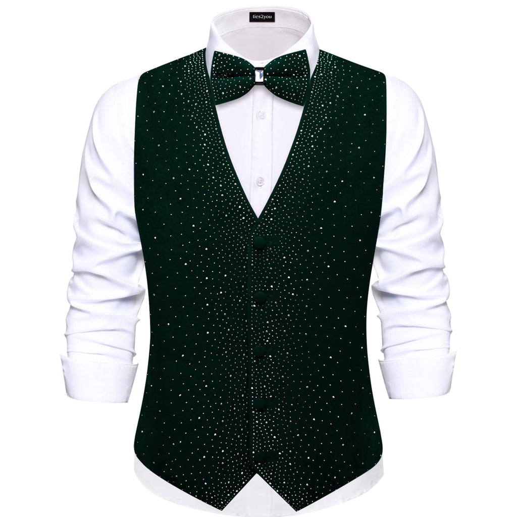 GentCrest Green Rhinestone Vest Set - Image 1
