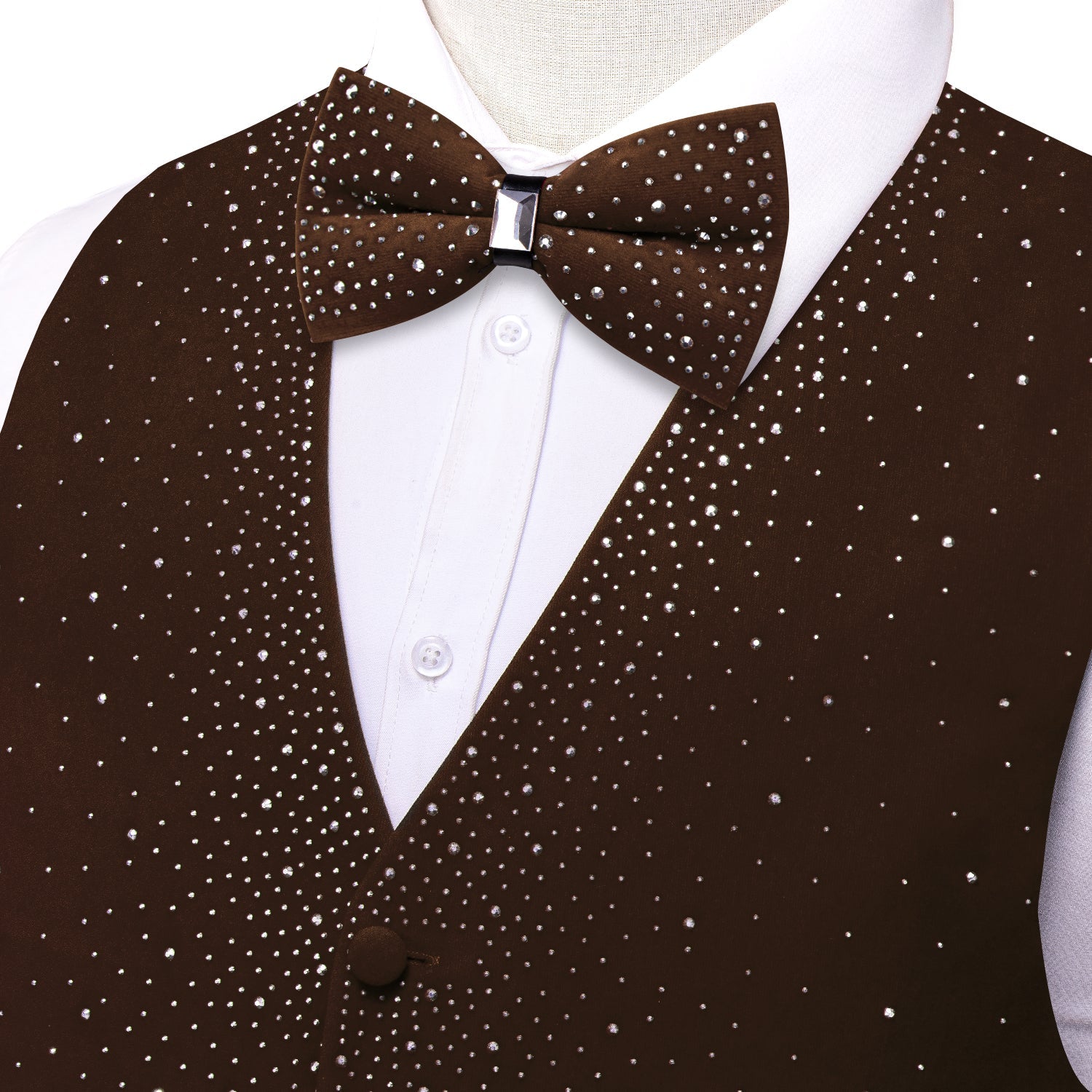 GentCrest Brown Rhinestone Vest Set - Image 4