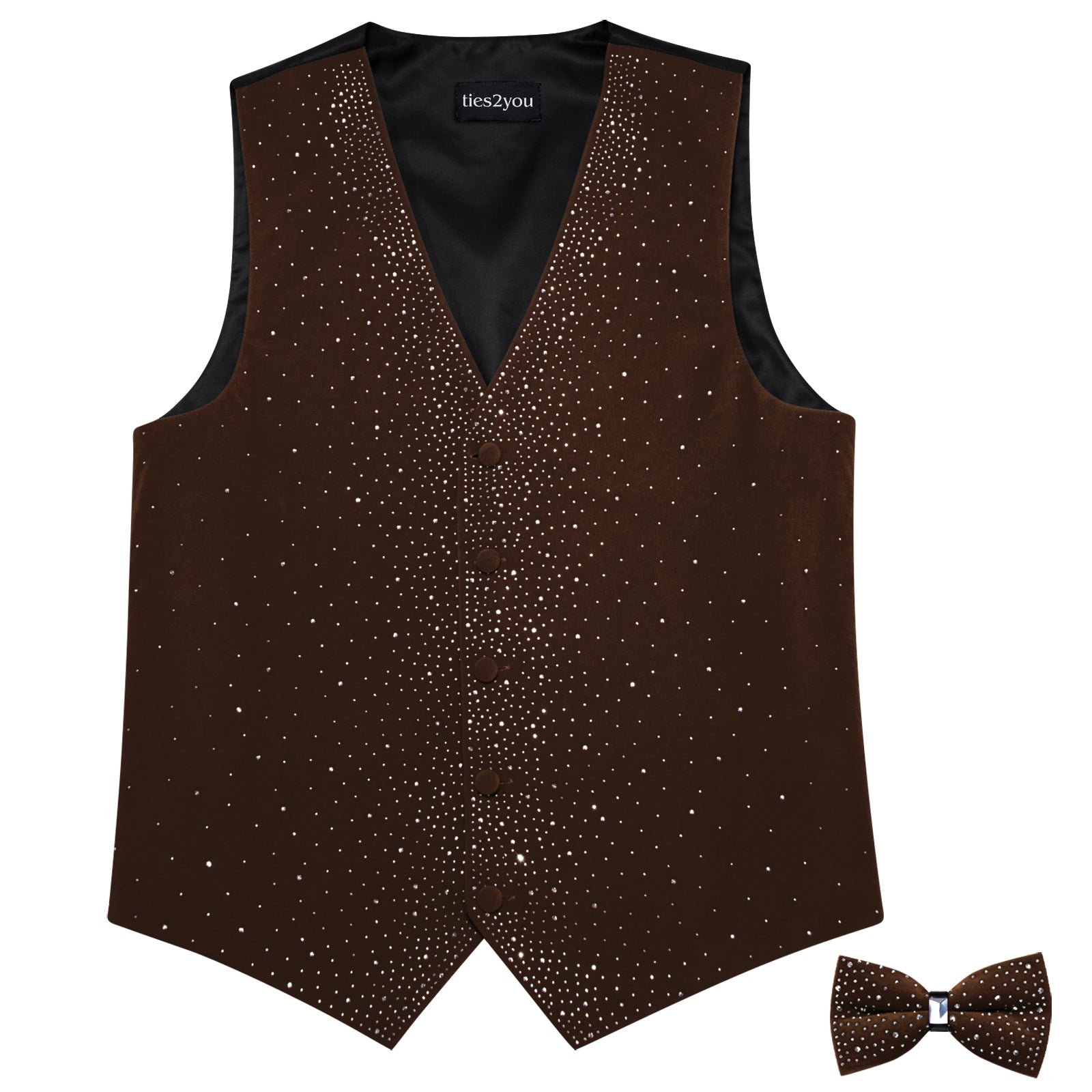 GentCrest Brown Rhinestone Vest Set - Image 5