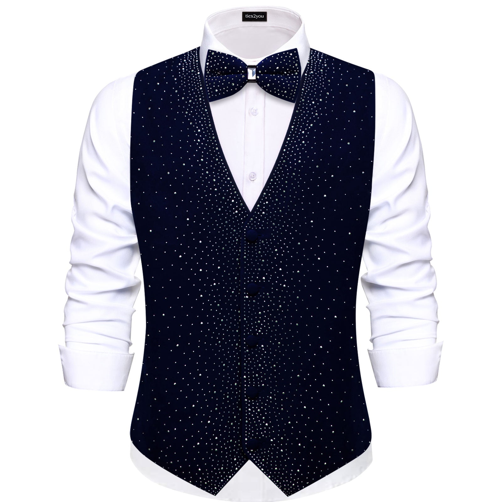 GentCrest Blue Rhinestone Vest Set - Image 1
