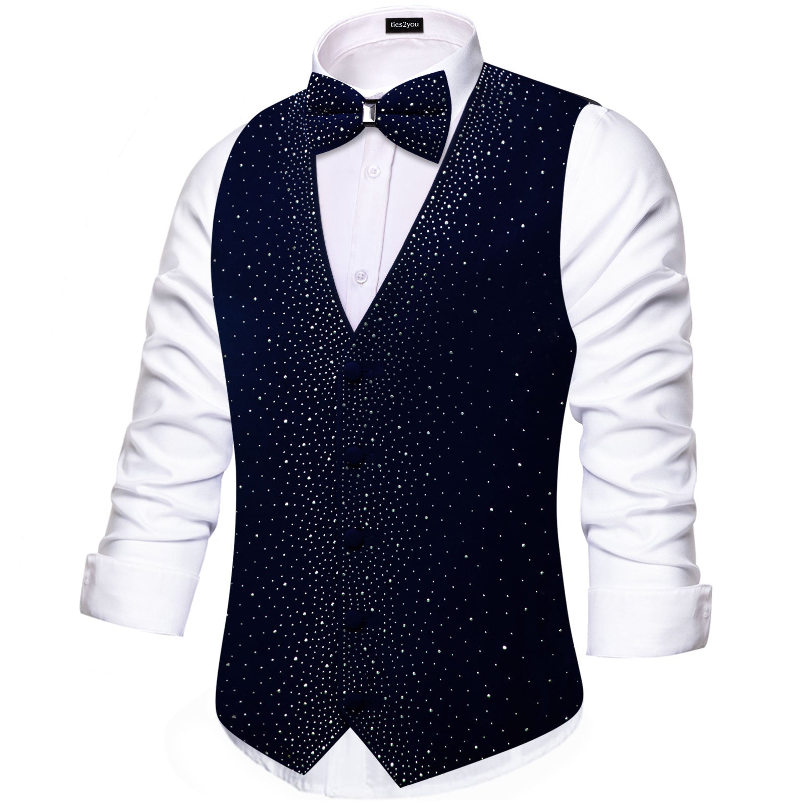 GentCrest Blue Rhinestone Vest Set - Image 3