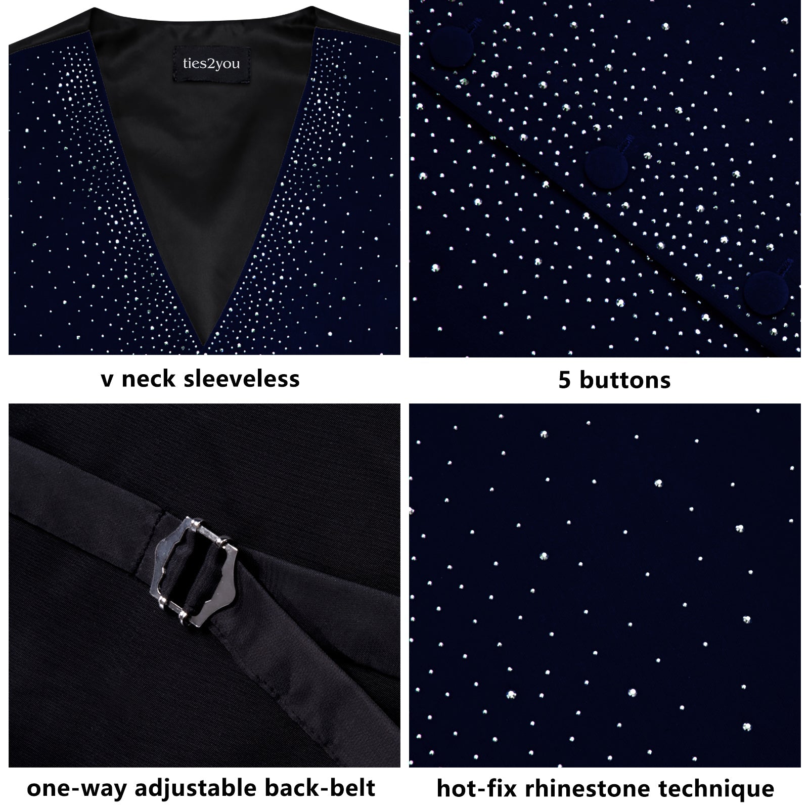 GentCrest Blue Rhinestone Vest Set - Image 7