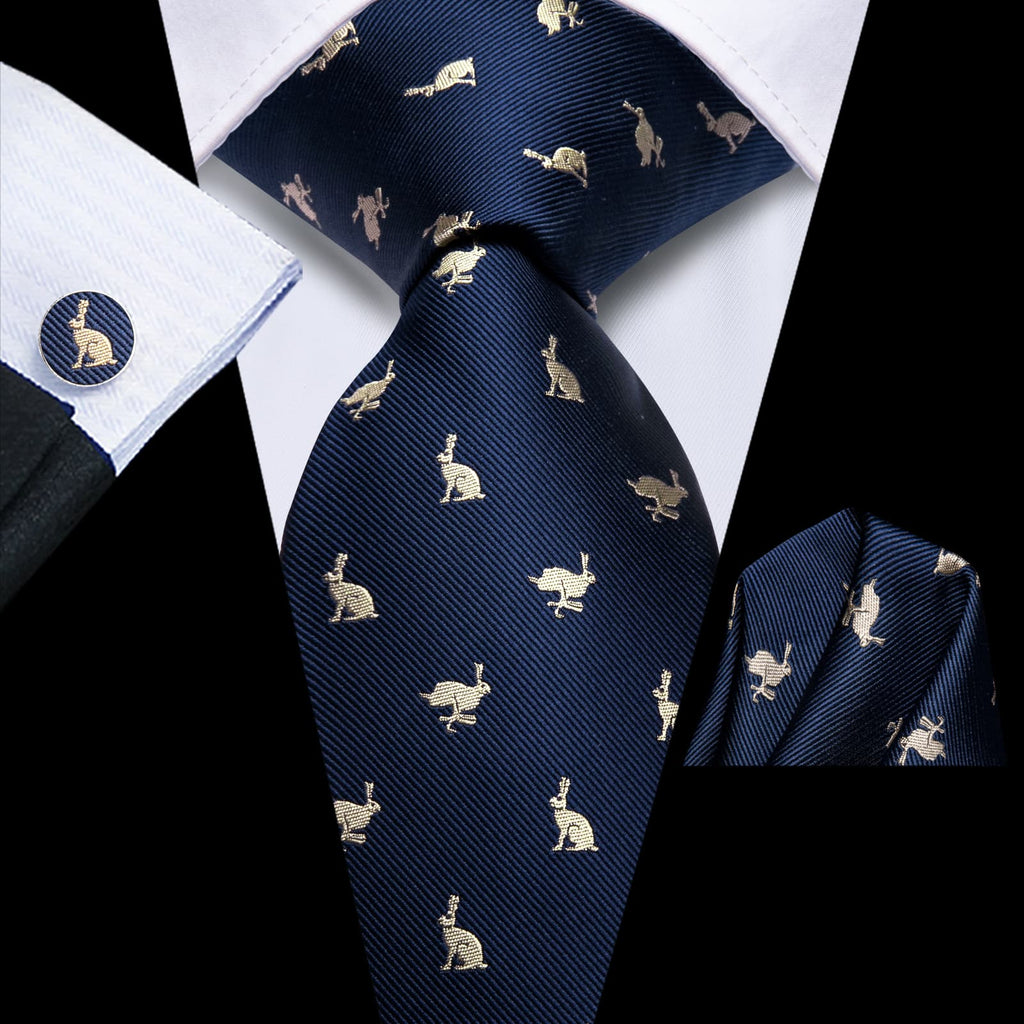 GentCrest Blue Novelty Tie Hanky Cufflinks Set - Image 1