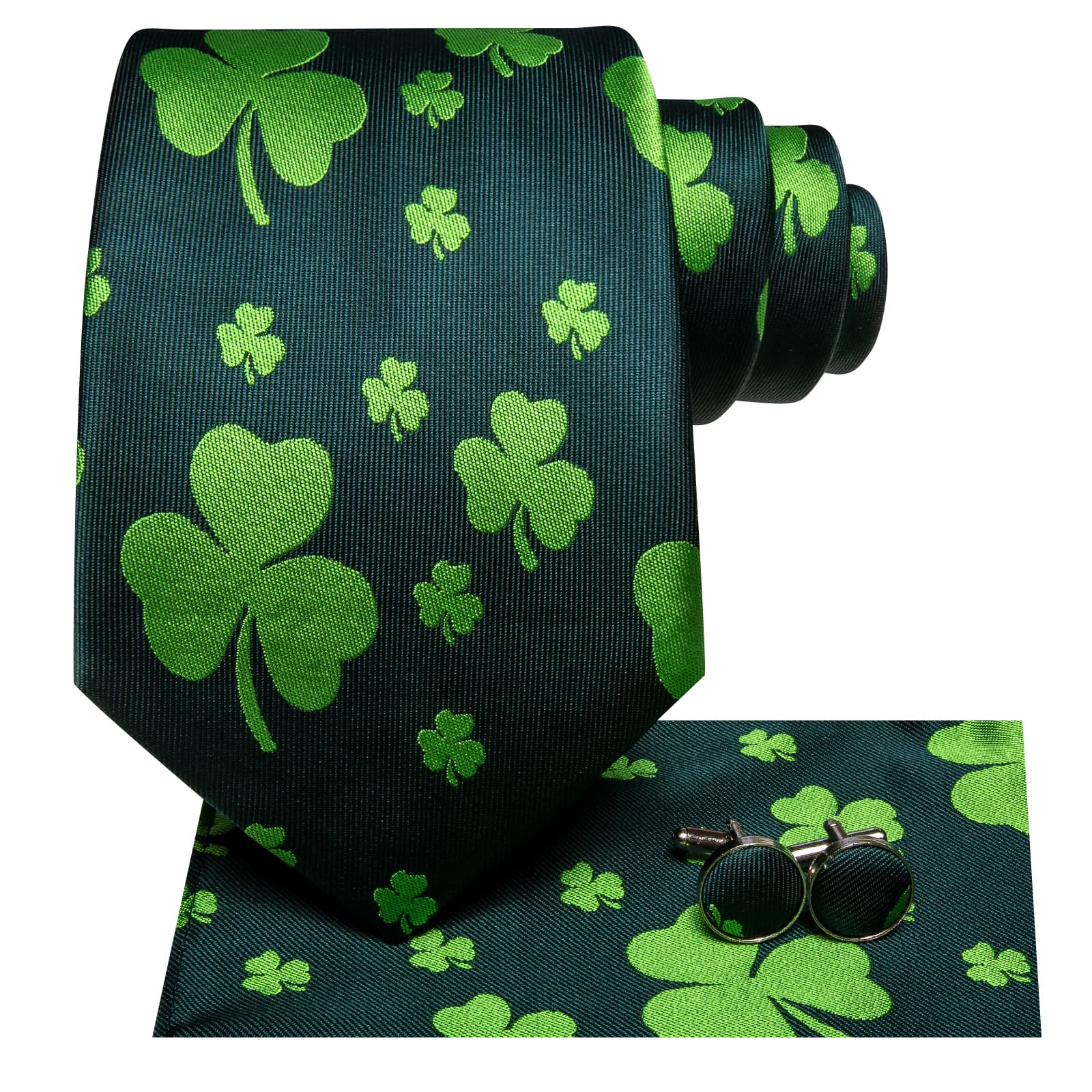 GentCrest Green Novelty Tie Hanky Cufflinks Set - Image 3