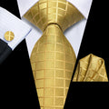 GentCrest Gold Plaid Tie Hanky Cufflinks Set - Image 1