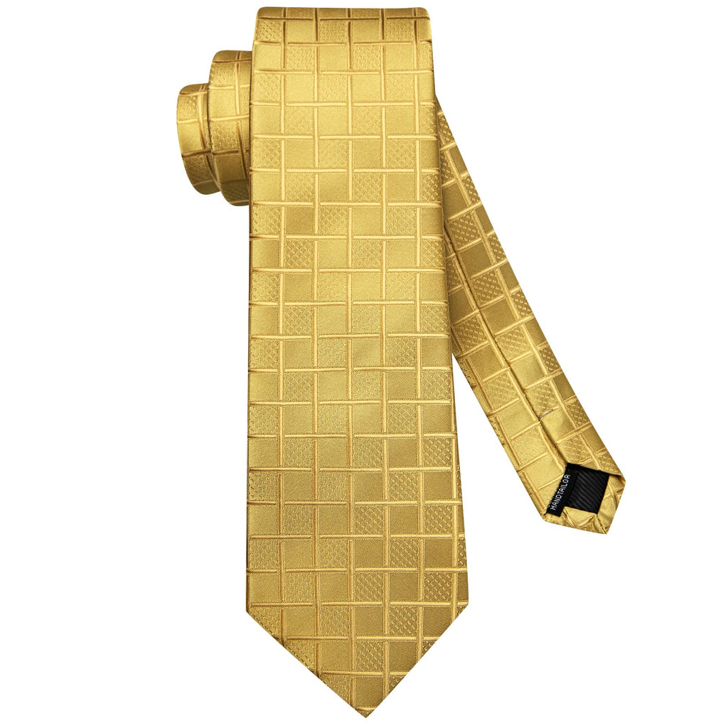 GentCrest Gold Plaid Tie Hanky Cufflinks Set - Image 5