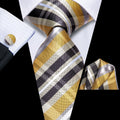 GentCrest Black Striped Tie Hanky Cufflinks Set - Image 1
