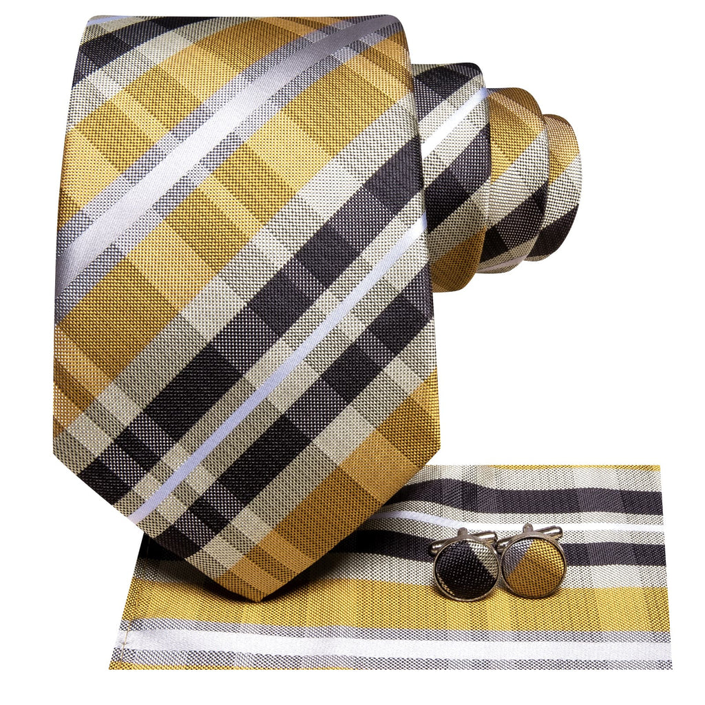 GentCrest Black Striped Tie Hanky Cufflinks Set - Image 3