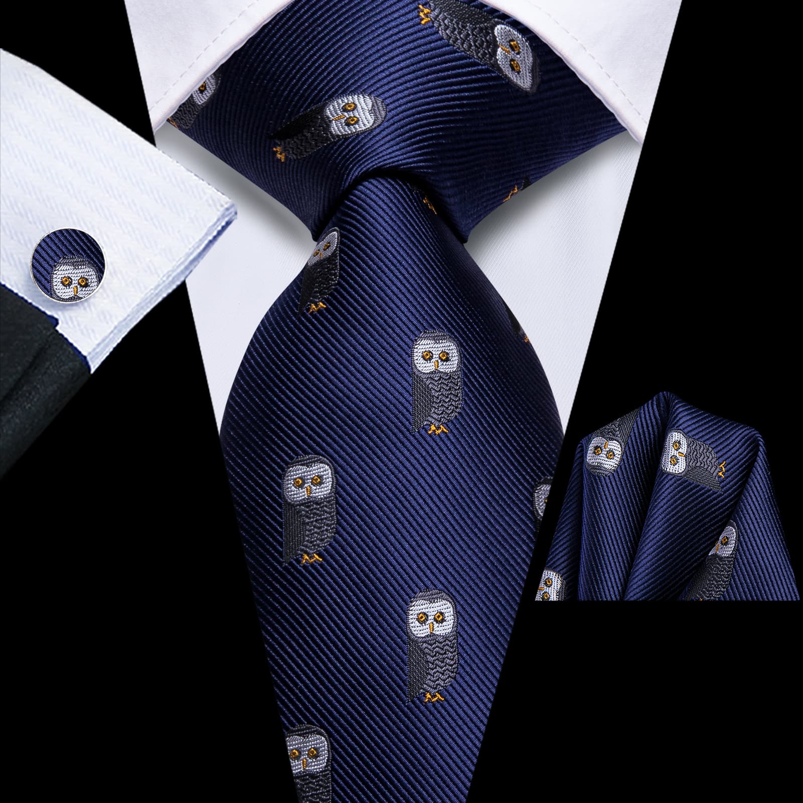 GentCrest Blue Novelty Tie Hanky Cufflinks Set - Image 1
