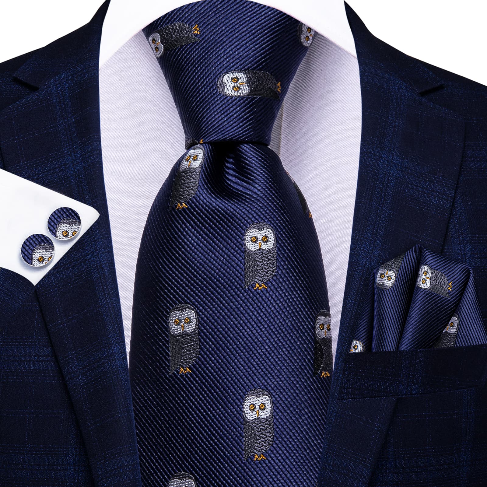 GentCrest Blue Novelty Tie Hanky Cufflinks Set - Image 2