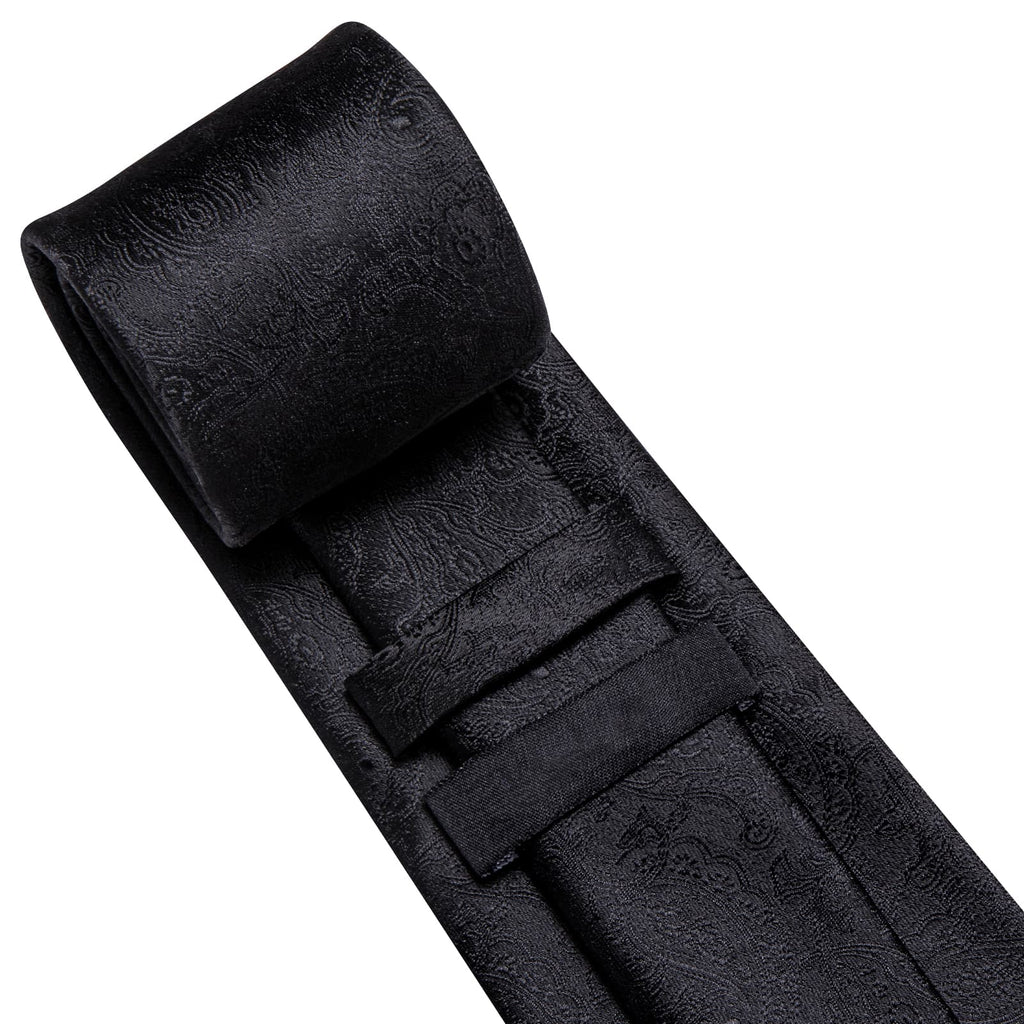 GentCrest Black Paisley Tie Hanky Cufflinks Set - Image 6