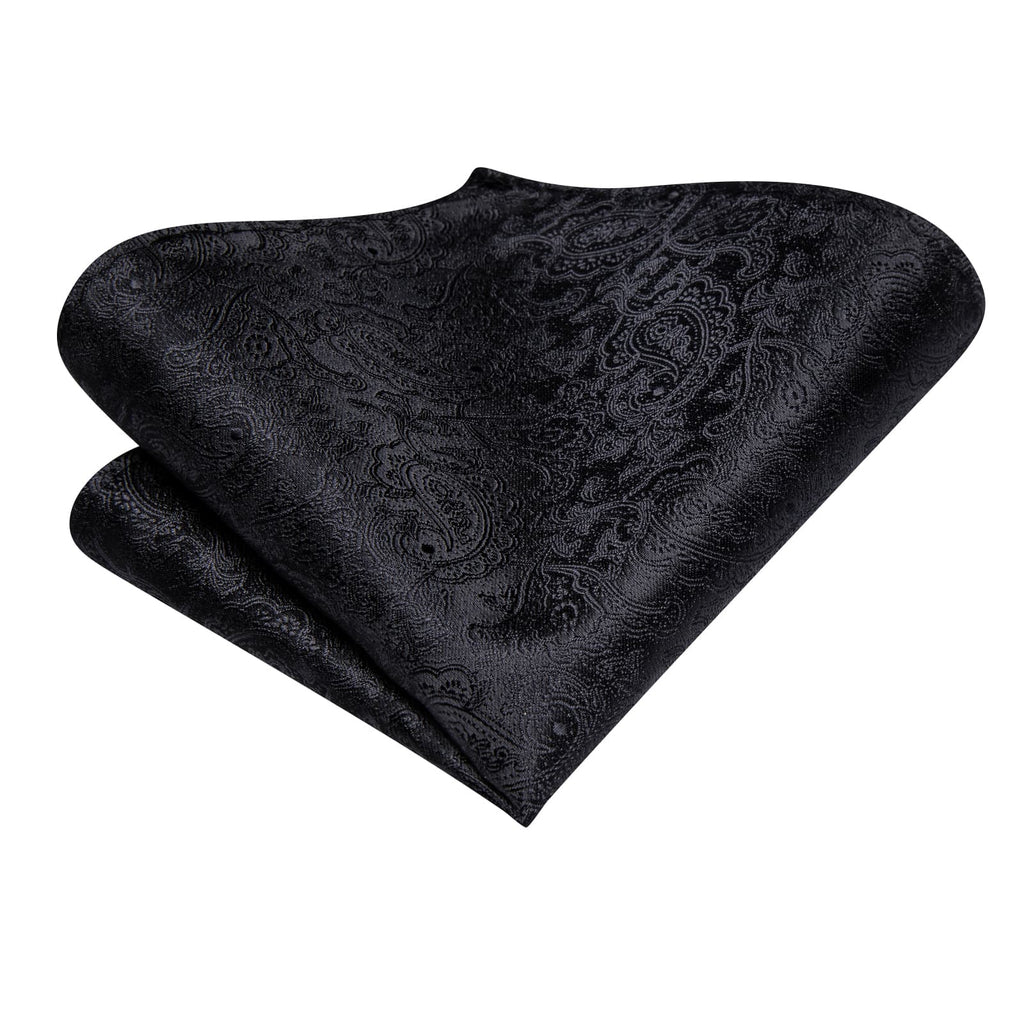 GentCrest Black Paisley Tie Hanky Cufflinks Set - Image 4