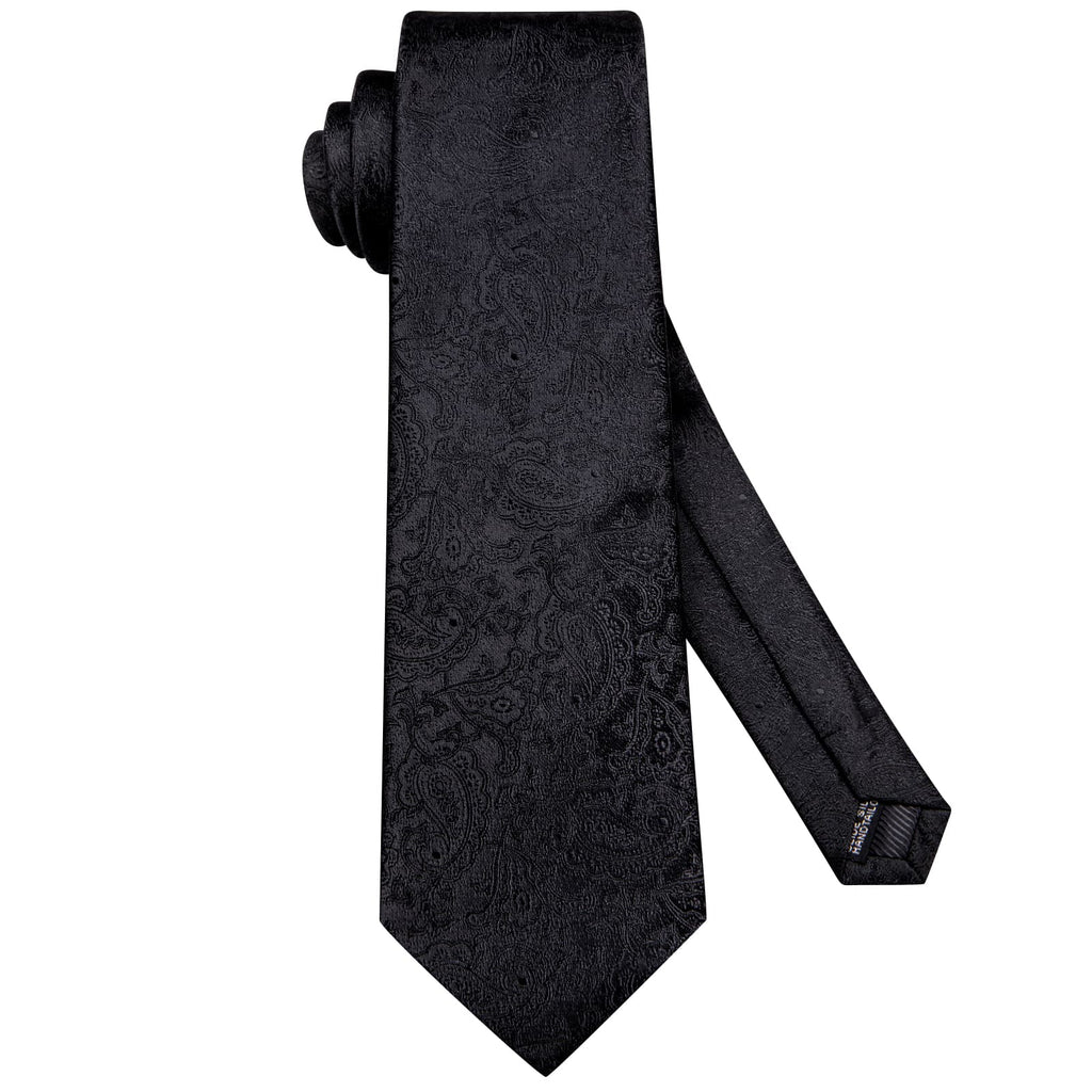 GentCrest Black Paisley Tie Hanky Cufflinks Set - Image 5