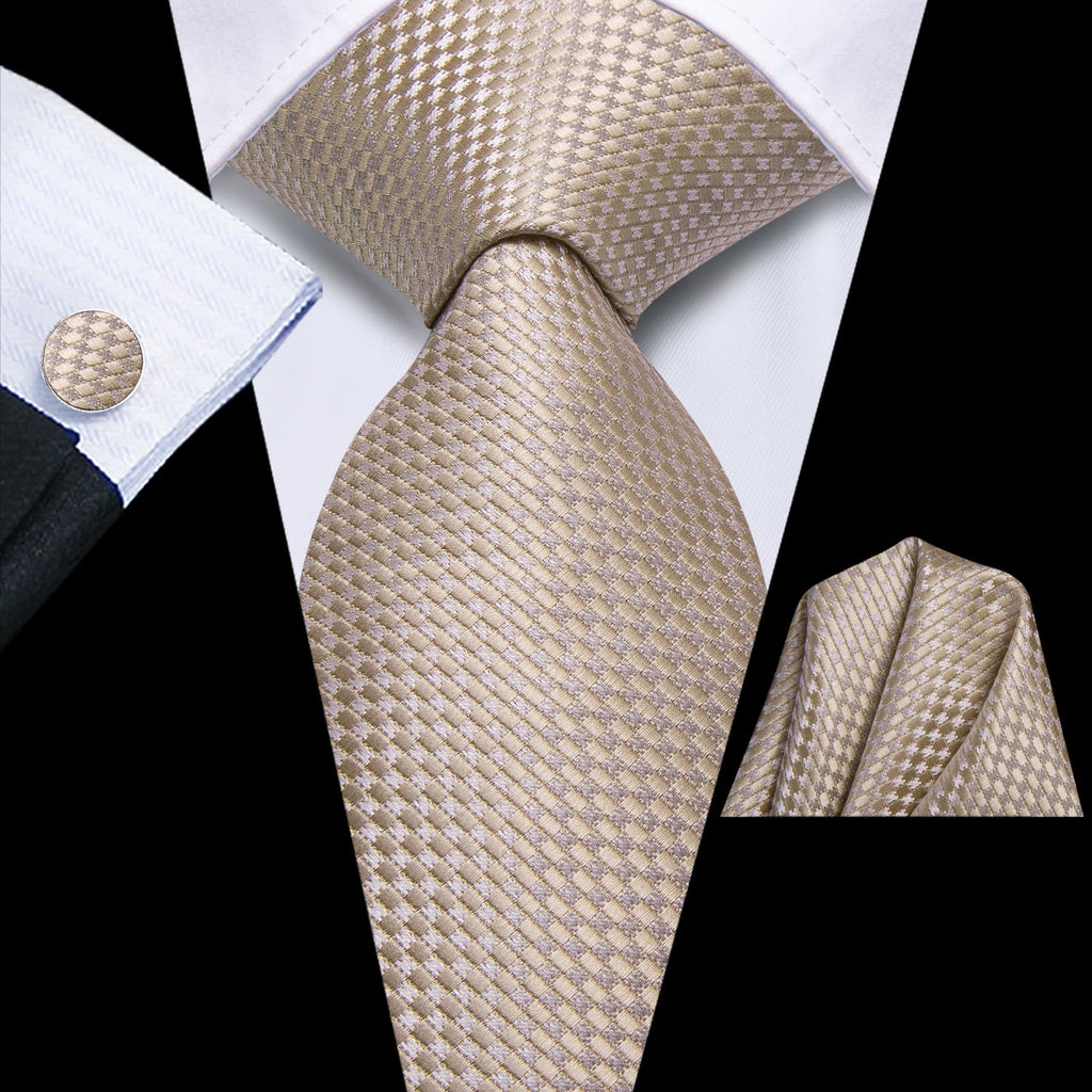 GentCrest Red Plaid Tie Hanky Cufflinks Set - Image 1