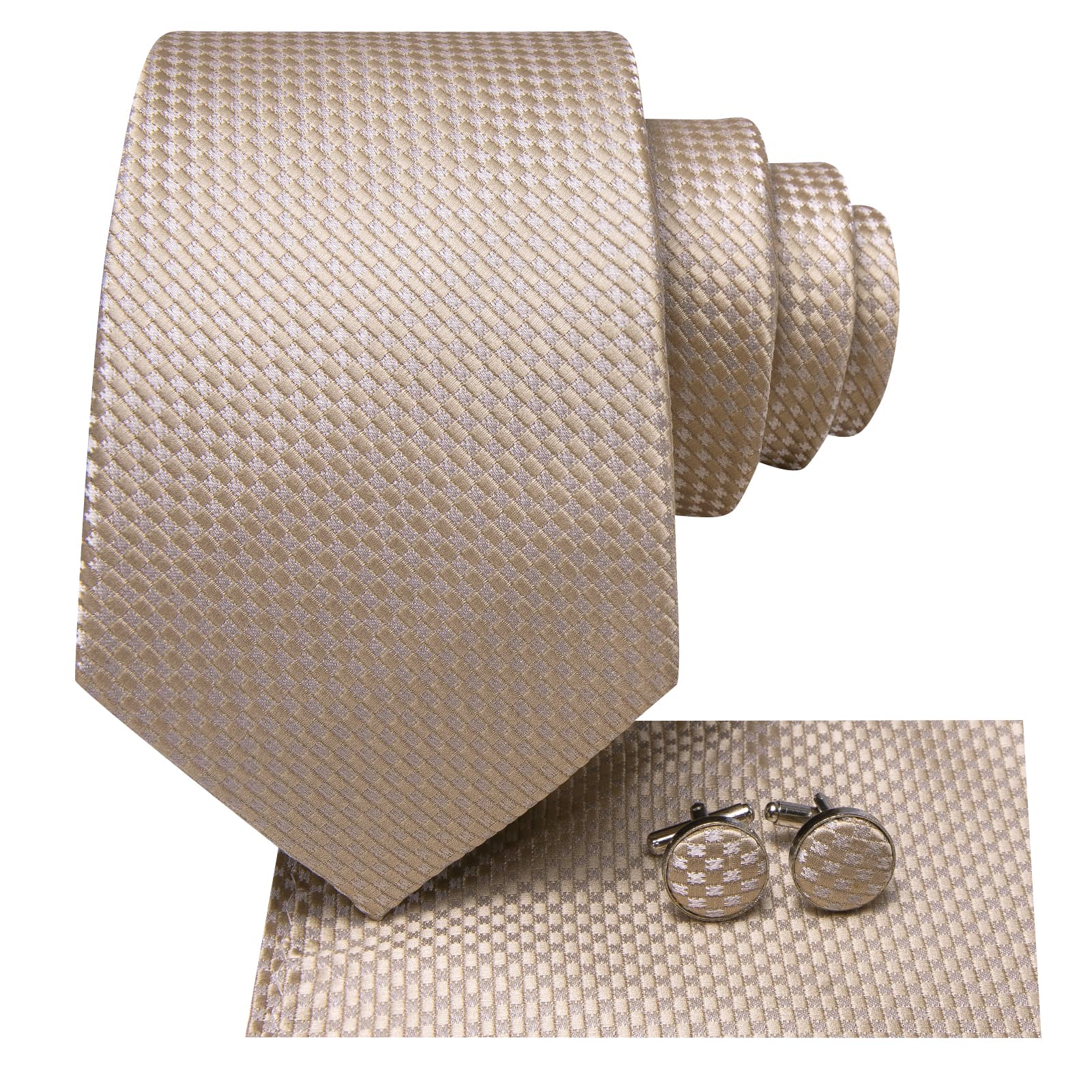GentCrest Red Plaid Tie Hanky Cufflinks Set - Image 3