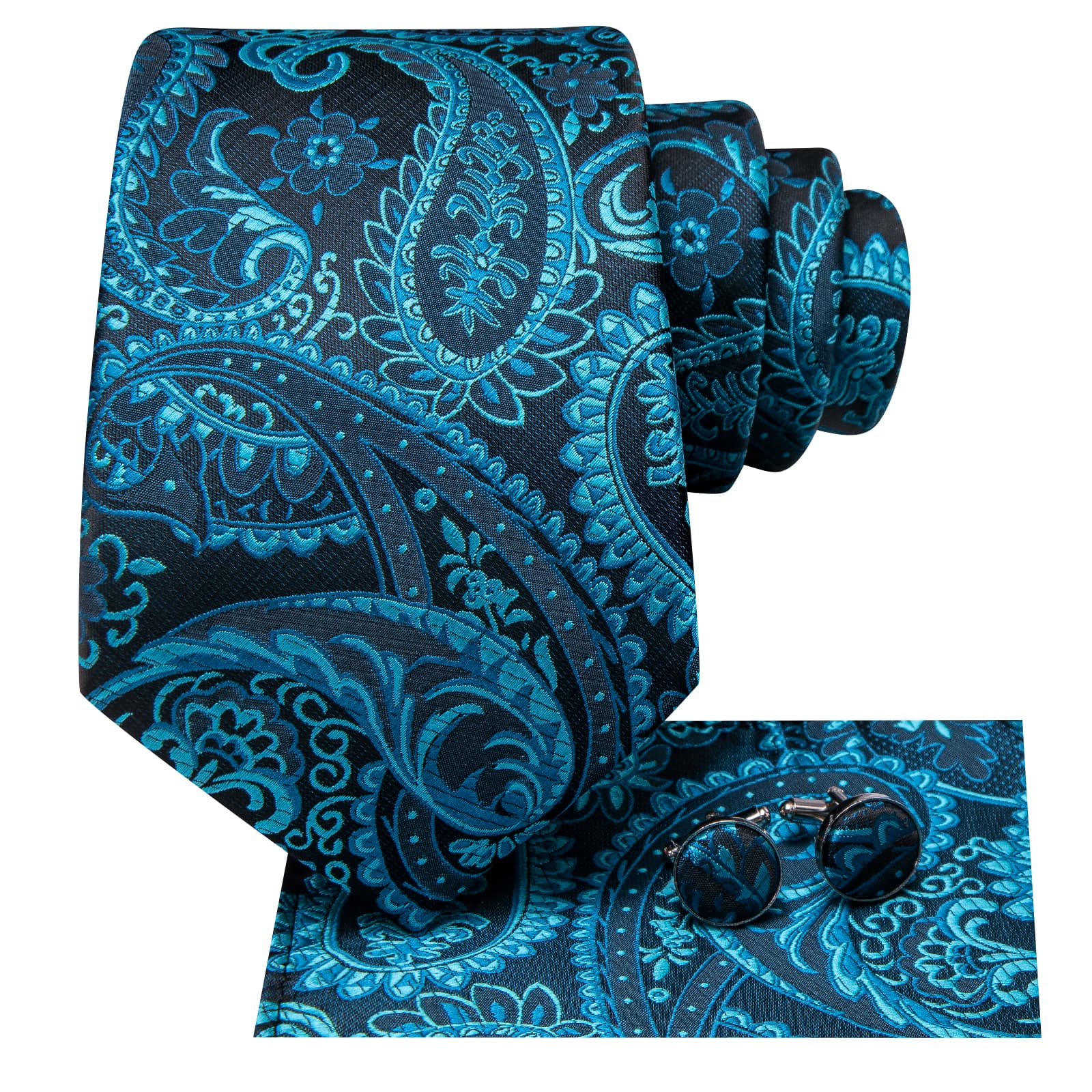 GentCrest Classic Paisley Tie Hanky Cufflinks Set - Image 3