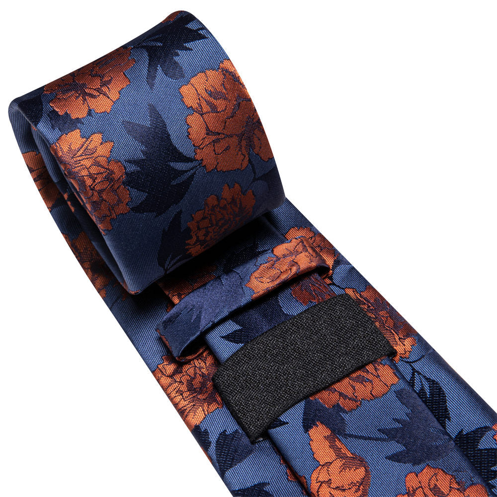 GentCrest Blue Floral Tie Hanky Cufflinks Set - Image 5