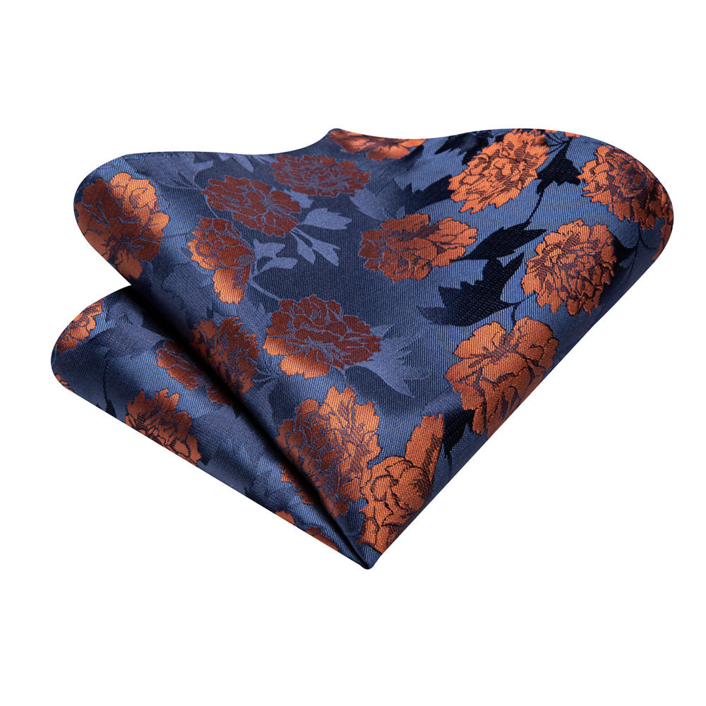 GentCrest Blue Floral Tie Hanky Cufflinks Set - Image 3