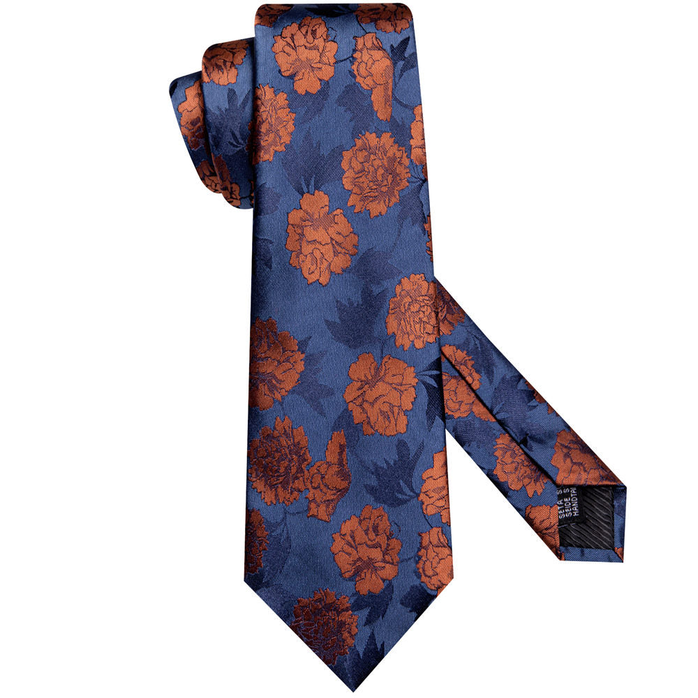 GentCrest Blue Floral Tie Hanky Cufflinks Set - Image 4