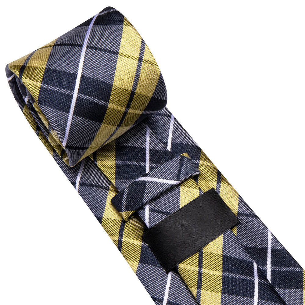GentCrest Grey Plaid Tie Hanky Cufflinks Set - Image 7