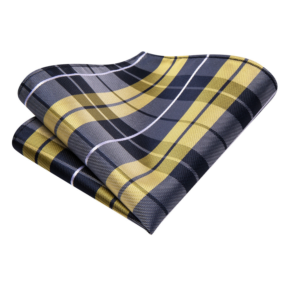 GentCrest Grey Plaid Tie Hanky Cufflinks Set - Image 5