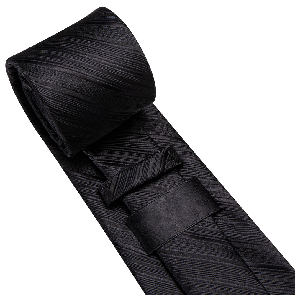 GentCrest Black Striped Tie Hanky Cufflinks Set - Image 7