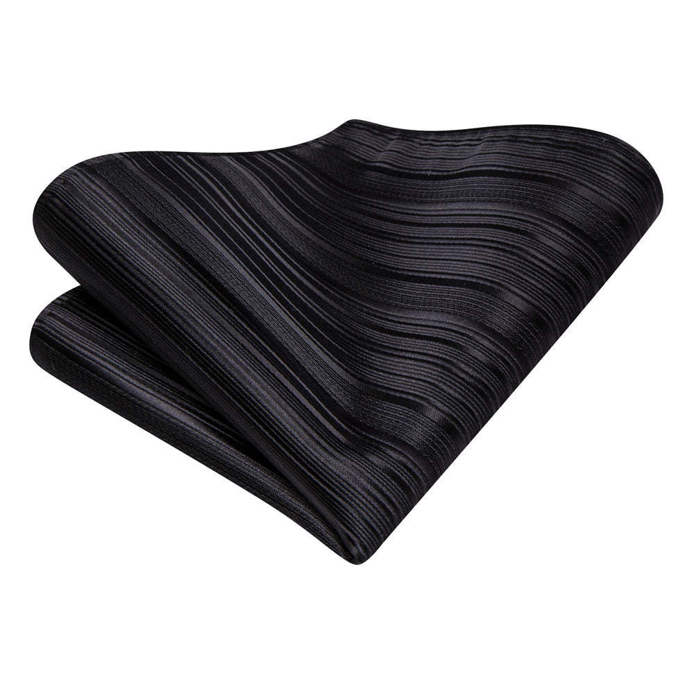 GentCrest Black Striped Tie Hanky Cufflinks Set - Image 6
