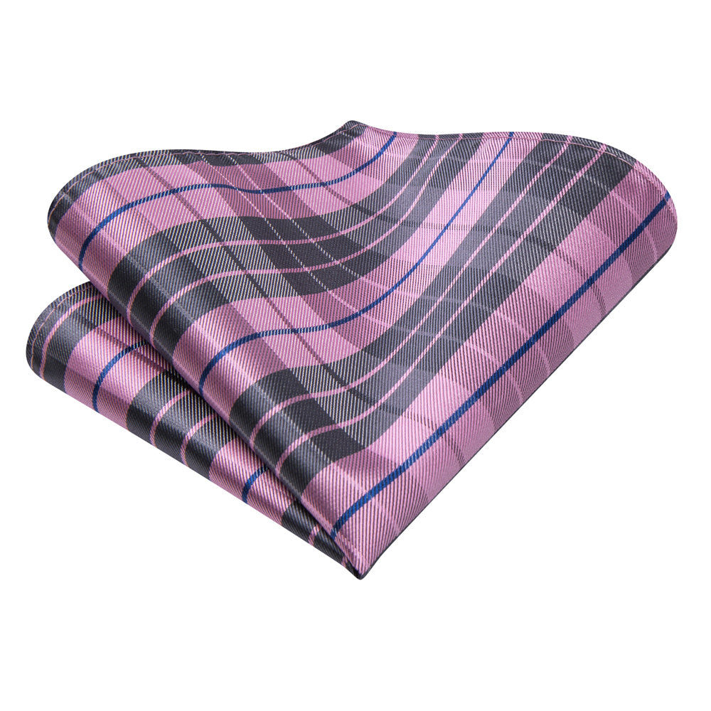 GentCrest Pink Plaid Tie Hanky Cufflinks Set - Image 5
