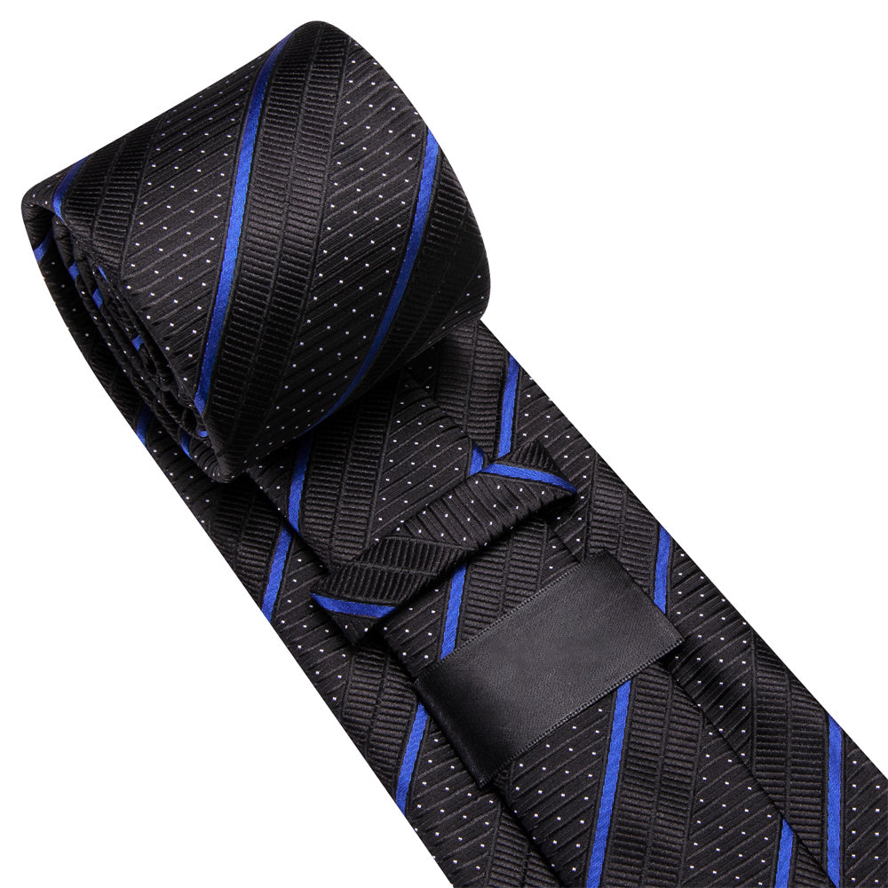 GentCrest Black Striped Tie Hanky Cufflinks Set - Image 7