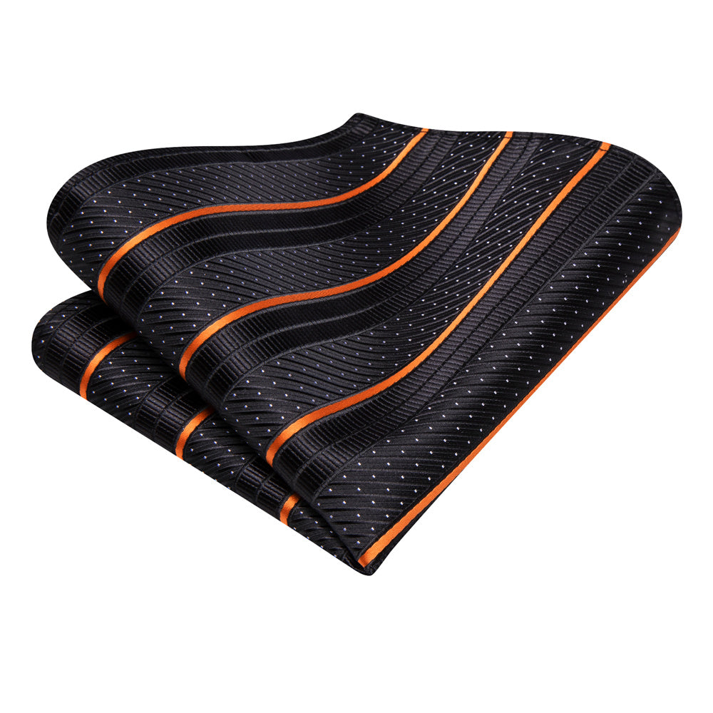 GentCrest Black Striped Tie Hanky Cufflinks Set - Image 5