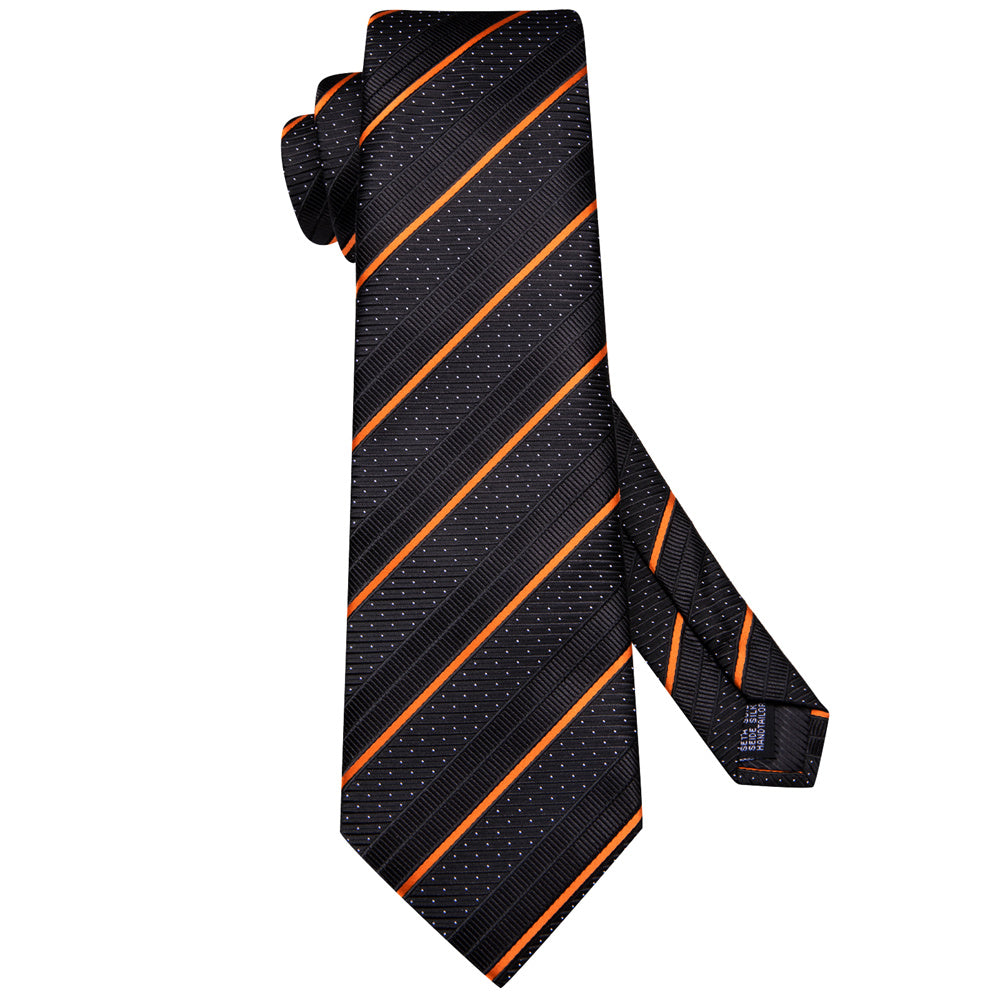 GentCrest Black Striped Tie Hanky Cufflinks Set - Image 6