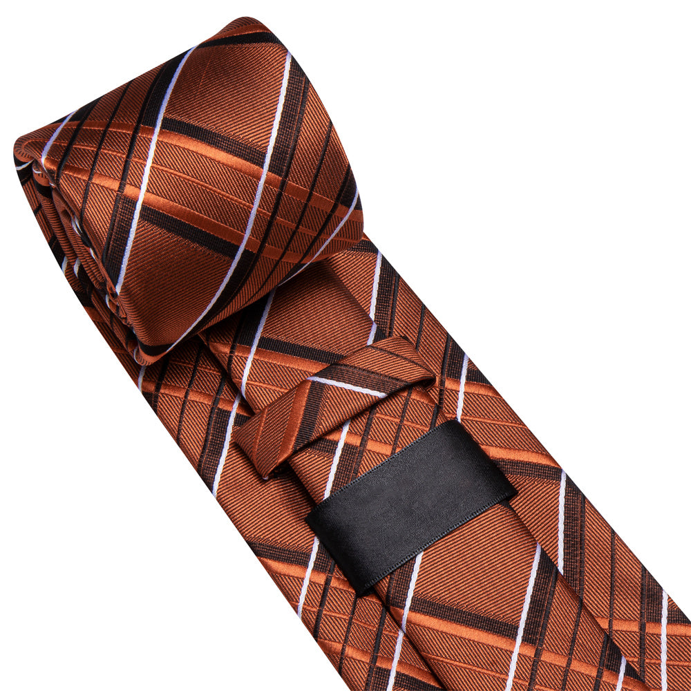GentCrest White Plaid Tie Hanky Cufflinks Set - Image 6