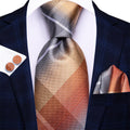 GentCrest Grey Plaid Tie Hanky Cufflinks Set - Image 1