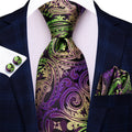 GentCrest Green Paisley Tie Hanky Cufflinks Set - Image 1