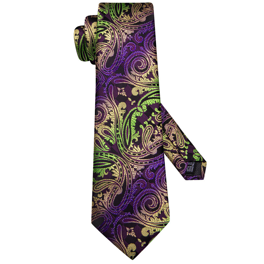 GentCrest Green Paisley Tie Hanky Cufflinks Set - Image 5